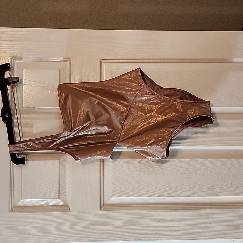 Victoria Secret one shoulder mid cut-out rose gold one piece swimsuit